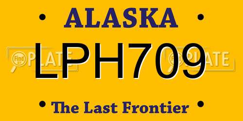 LPH709 Alaska License Plate