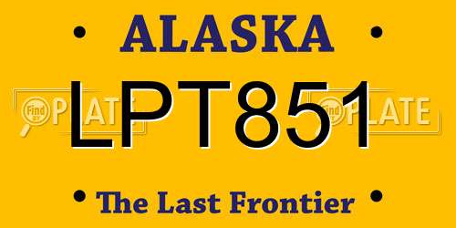 LPT851 Alaska License Plate