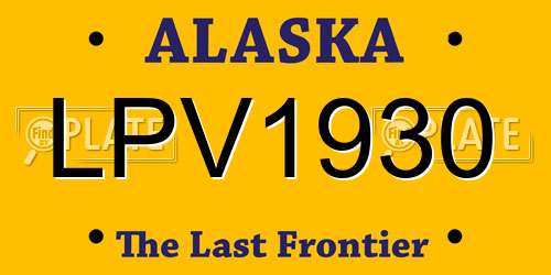 LPV1930 Alaska License Plate