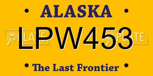LPW453 Alaska License Plate