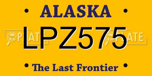 LPZ575 Alaska License Plate