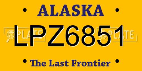 LPZ6851 Alaska License Plate