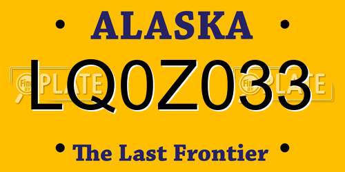 LQ0Z033 Alaska License Plate