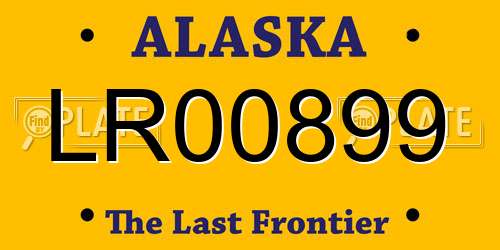 LR00899 Alaska License Plate