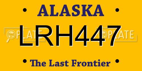 LRH447 Alaska License Plate