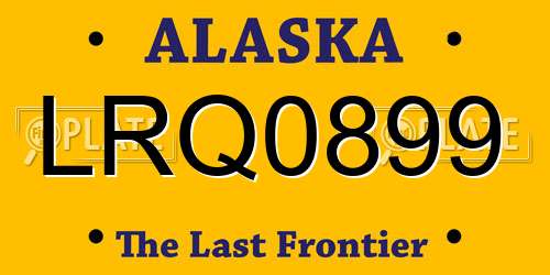 LRQ0899 Alaska License Plate