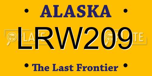 LRW209 Alaska License Plate