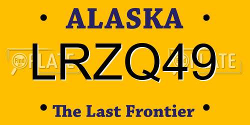 LRZQ49 Alaska License Plate