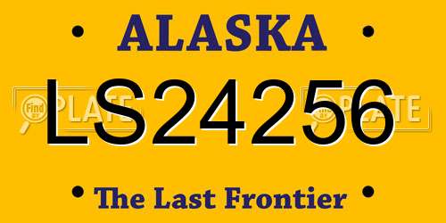 LS24256 Alaska License Plate