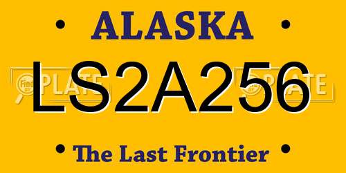LS2A256 Alaska License Plate