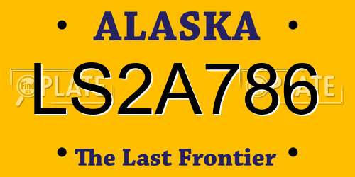 LS2A786 Alaska License Plate