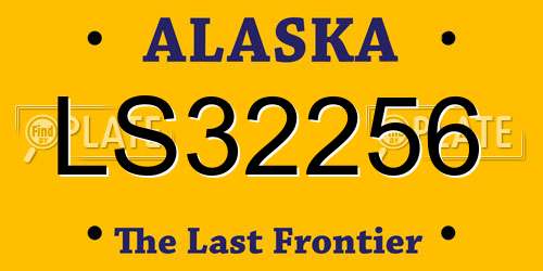 LS32256 Alaska License Plate