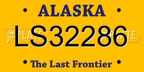 LS32286 Alaska License Plate