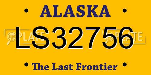 LS32756 Alaska License Plate