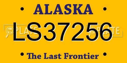 LS37256 Alaska License Plate