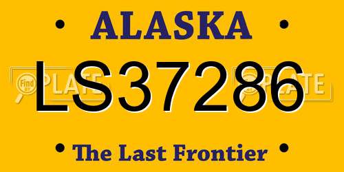 LS37286 Alaska License Plate