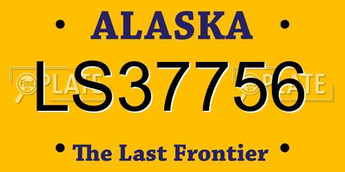 LS37756 Alaska License Plate