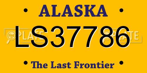 LS37786 Alaska License Plate