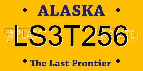 LS3T256 Alaska License Plate