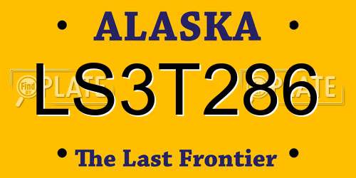 LS3T286 Alaska License Plate