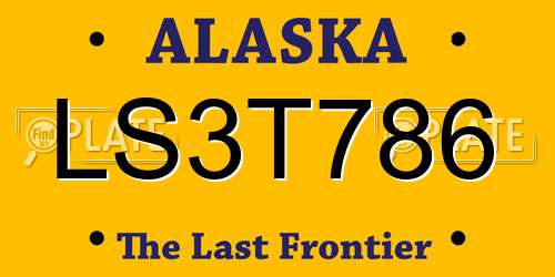 LS3T786 Alaska License Plate