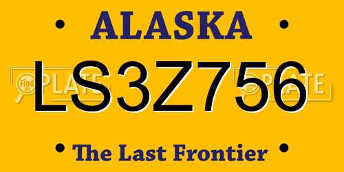 LS3Z756 Alaska License Plate