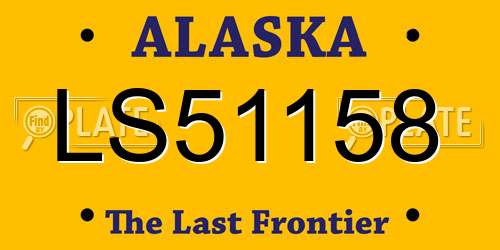 LS51158 Alaska License Plate