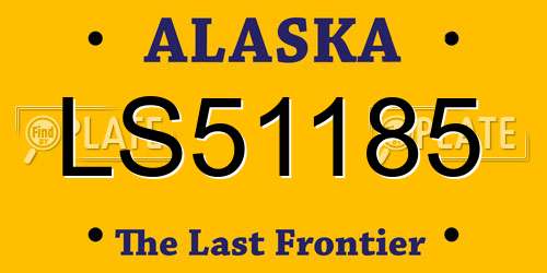 LS51185 Alaska License Plate