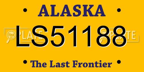 LS51188 Alaska License Plate