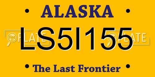 LS5I155 Alaska License Plate