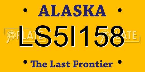 LS5I158 Alaska License Plate