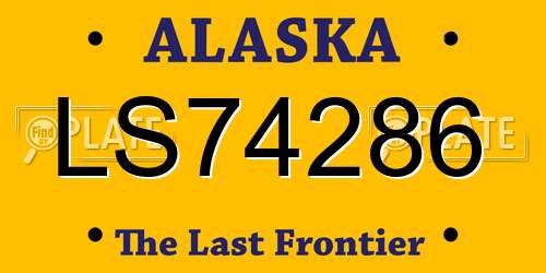 LS74286 Alaska License Plate