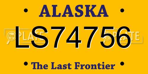 LS74756 Alaska License Plate