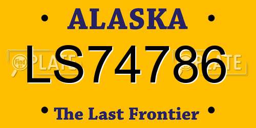 LS74786 Alaska License Plate