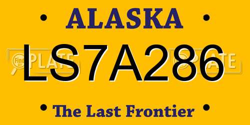 LS7A286 Alaska License Plate