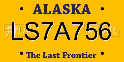 LS7A756 Alaska License Plate