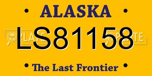 LS81158 Alaska License Plate
