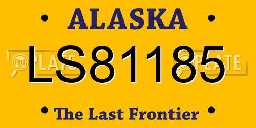 LS81185 Alaska License Plate