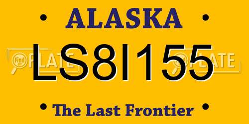 LS8I155 Alaska License Plate