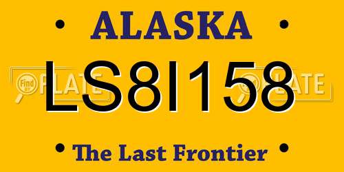 LS8I158 Alaska License Plate