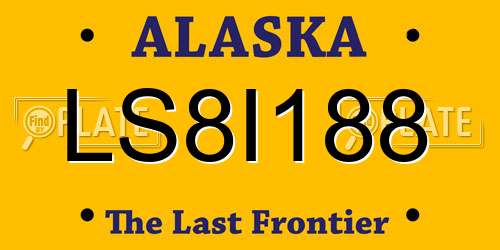 LS8I188 Alaska License Plate