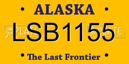 LSB1155 Alaska License Plate