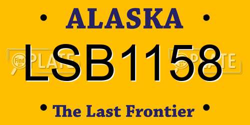 LSB1158 Alaska License Plate