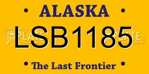 LSB1185 Alaska License Plate