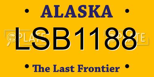 LSB1188 Alaska License Plate