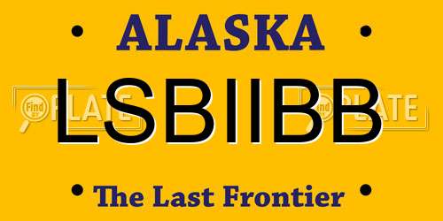 LSBIIBB Alaska License Plate