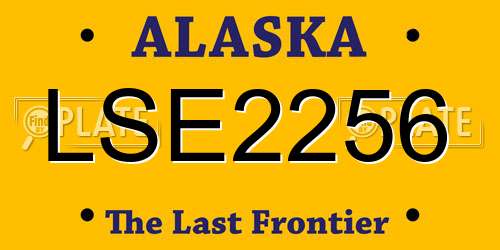 LSE2256 Alaska License Plate