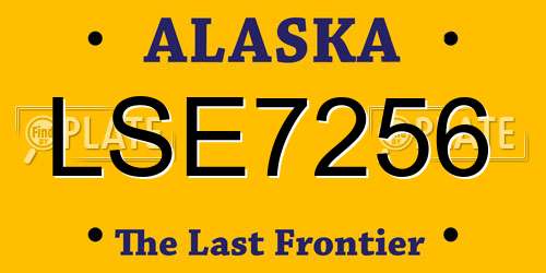 LSE7256 Alaska License Plate