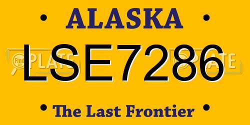 LSE7286 Alaska License Plate