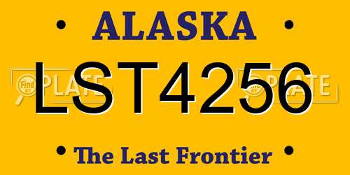 LST4256 Alaska License Plate